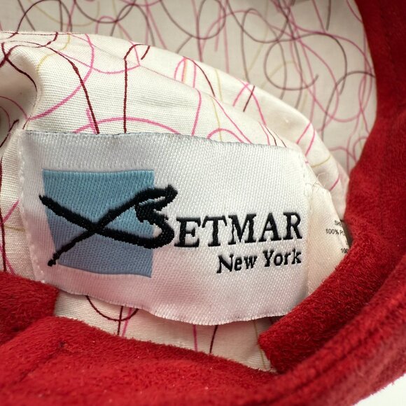 BETMAR New York Red Suede Newsboy Cap Soft Structured Brim, Velvet Buckle Strap - Picture 10 of 11